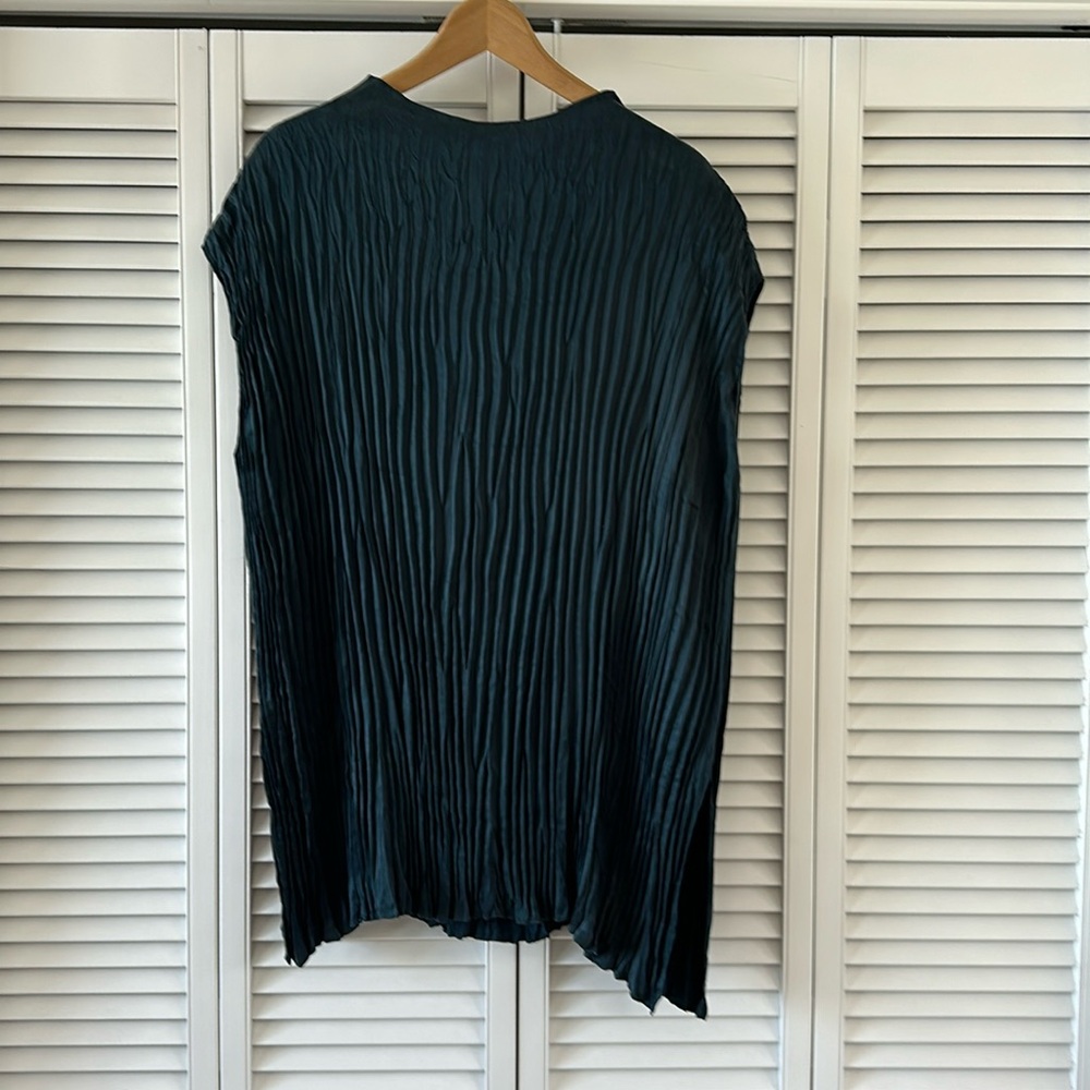 Eileen Fisher Crushed Cupro Funnel Neck Top